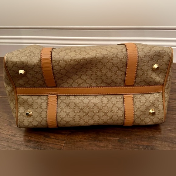 Celine Macadam Boston Bag Beige / Light Brown Coated Canvas - Picture 11 of 16